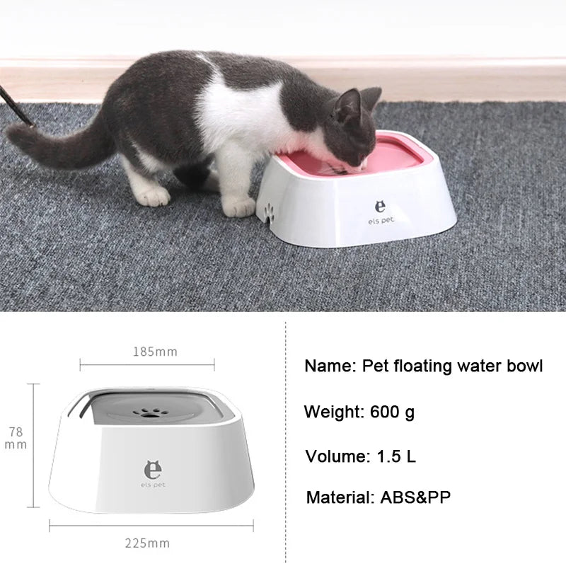 Dog Drinking Water Bowl Floating Non-Wetting Mouth Cat Bowl