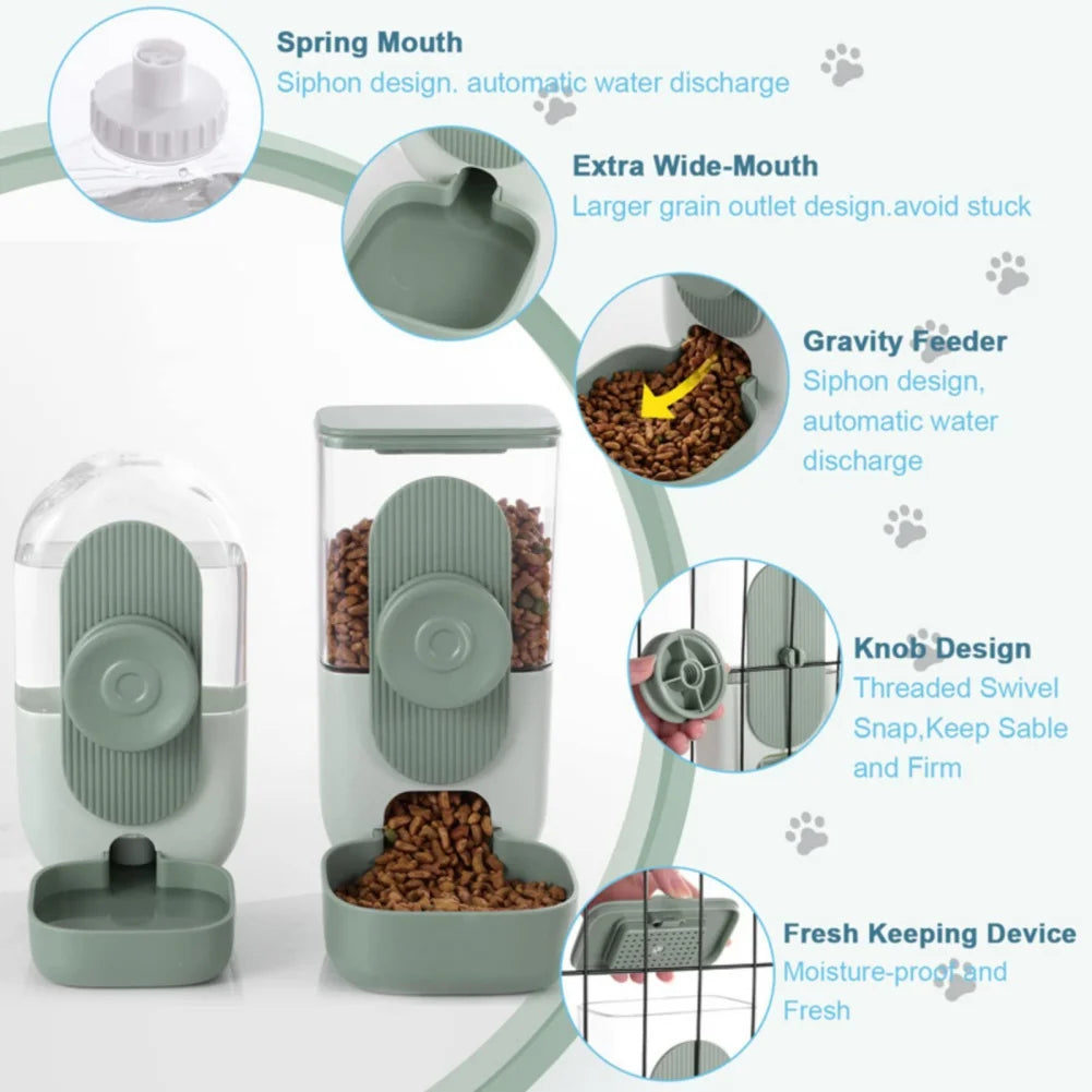 Pet Cage Hanging Feeder  Automatic Feeder Pet Water Bottle Food