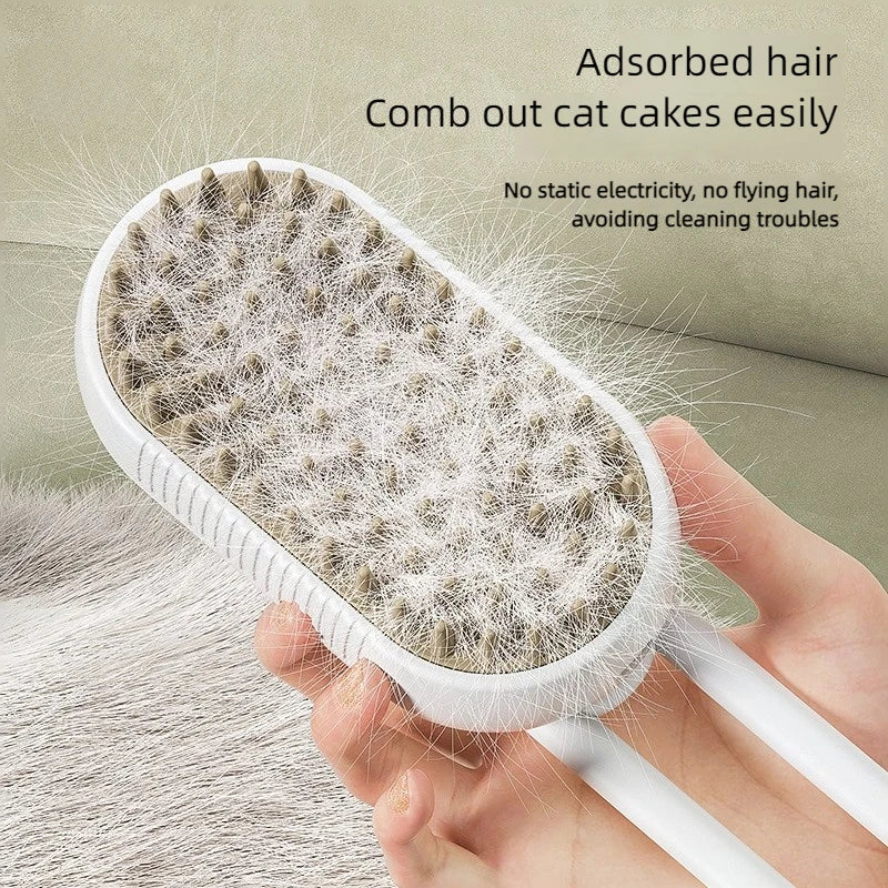 Pet Steam Brush Cat Dog Cleaning Steamy Spray Massage Beauty Comb