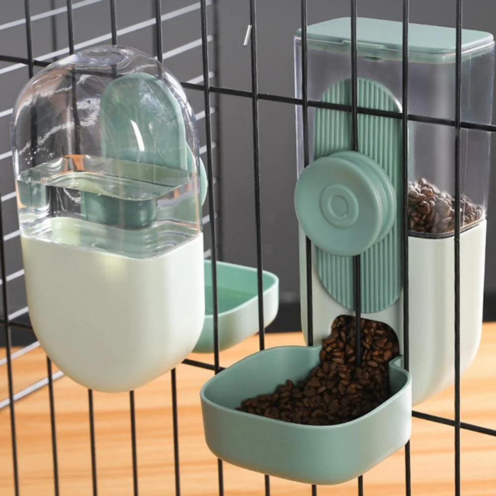 Pet Cage Hanging Feeder  Automatic Feeder Pet Water Bottle Food