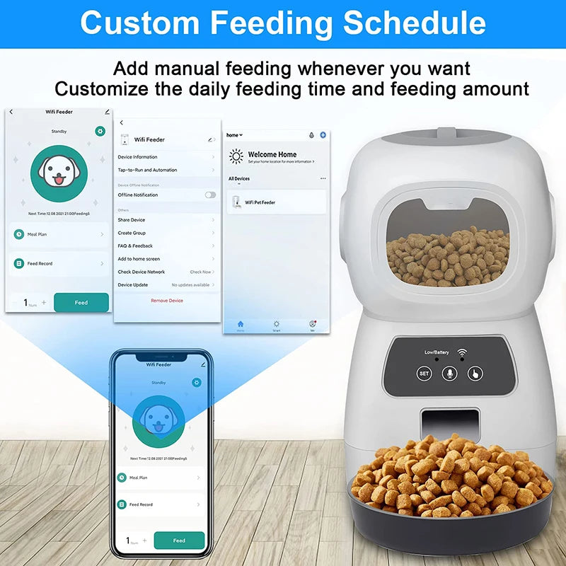 Automatic Pet Feeder Smart Food Dispenser For Dog Cat Bowl