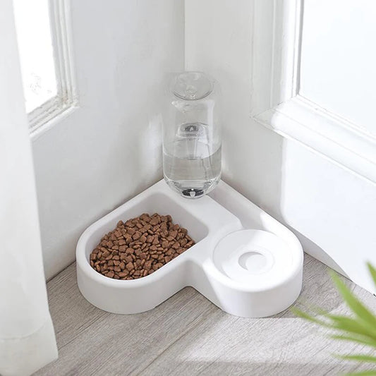 Pet Cat Feeder Bowl Dog Automatic Water Double Bowls