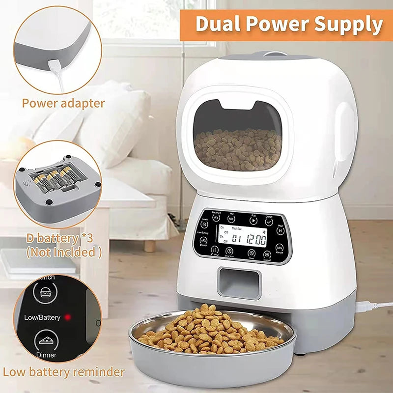 Automatic Pet Feeder Smart Food Dispenser For Dog Cat Bowl