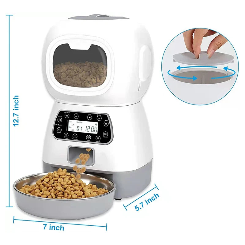 Automatic Pet Feeder Smart Food Dispenser For Dog Cat Bowl